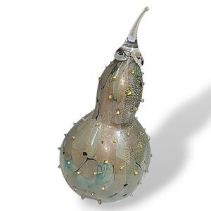 Abstract‎ Modernist Hand Blown Lampwork Art Glass Pear Fruit Bumpy 6"